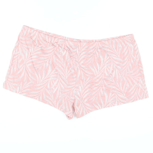 Marks and Spencer Womens Pink Geometric Cotton Babydoll Sleep Shorts Size XL