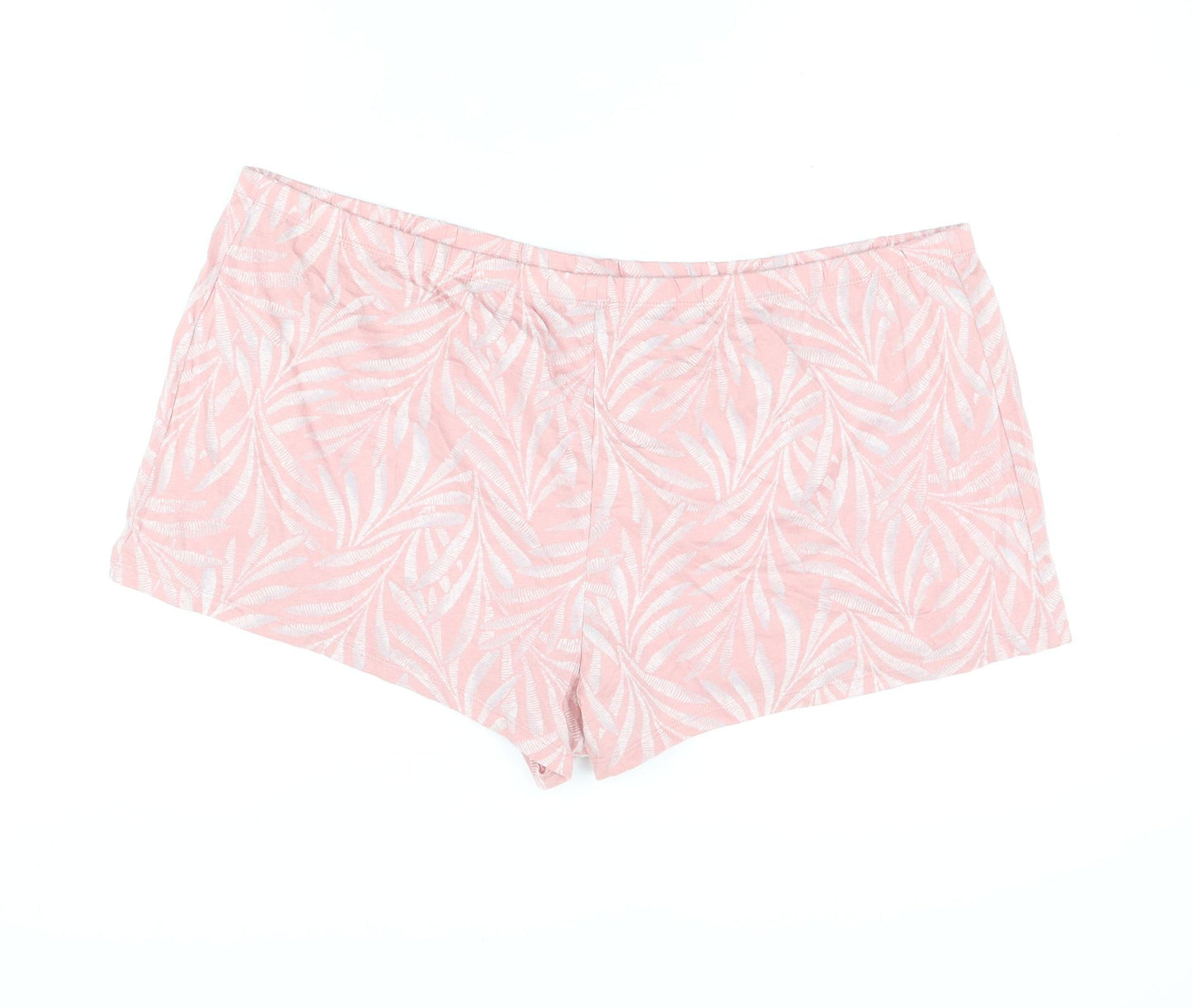 Marks and Spencer Womens Pink Geometric Cotton Babydoll Sleep Shorts Size XL