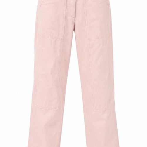 Marks and Spencer Womens Pink Cotton Trousers Size 8 L31.5 in Regular Zip
