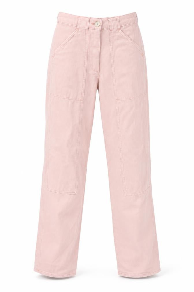 Marks and Spencer Womens Pink Cotton Trousers Size 8 L31.5 in Regular Zip