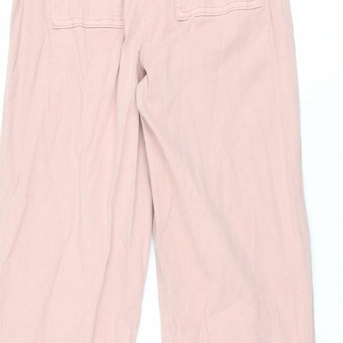 Marks and Spencer Womens Pink Cotton Trousers Size 8 L31.5 in Regular Zip