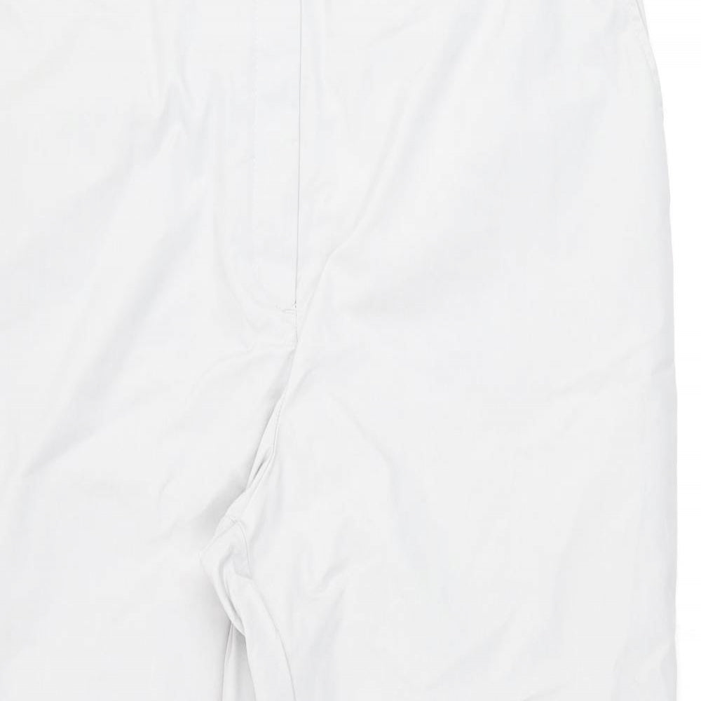 Marks and Spencer Womens Grey Cotton Cropped Trousers Size 20 L25 in Regular Zip
