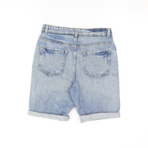 Marks and Spencer Boys Blue Cotton Bermuda Shorts Size 10-11 Years L7 in Regular Zip