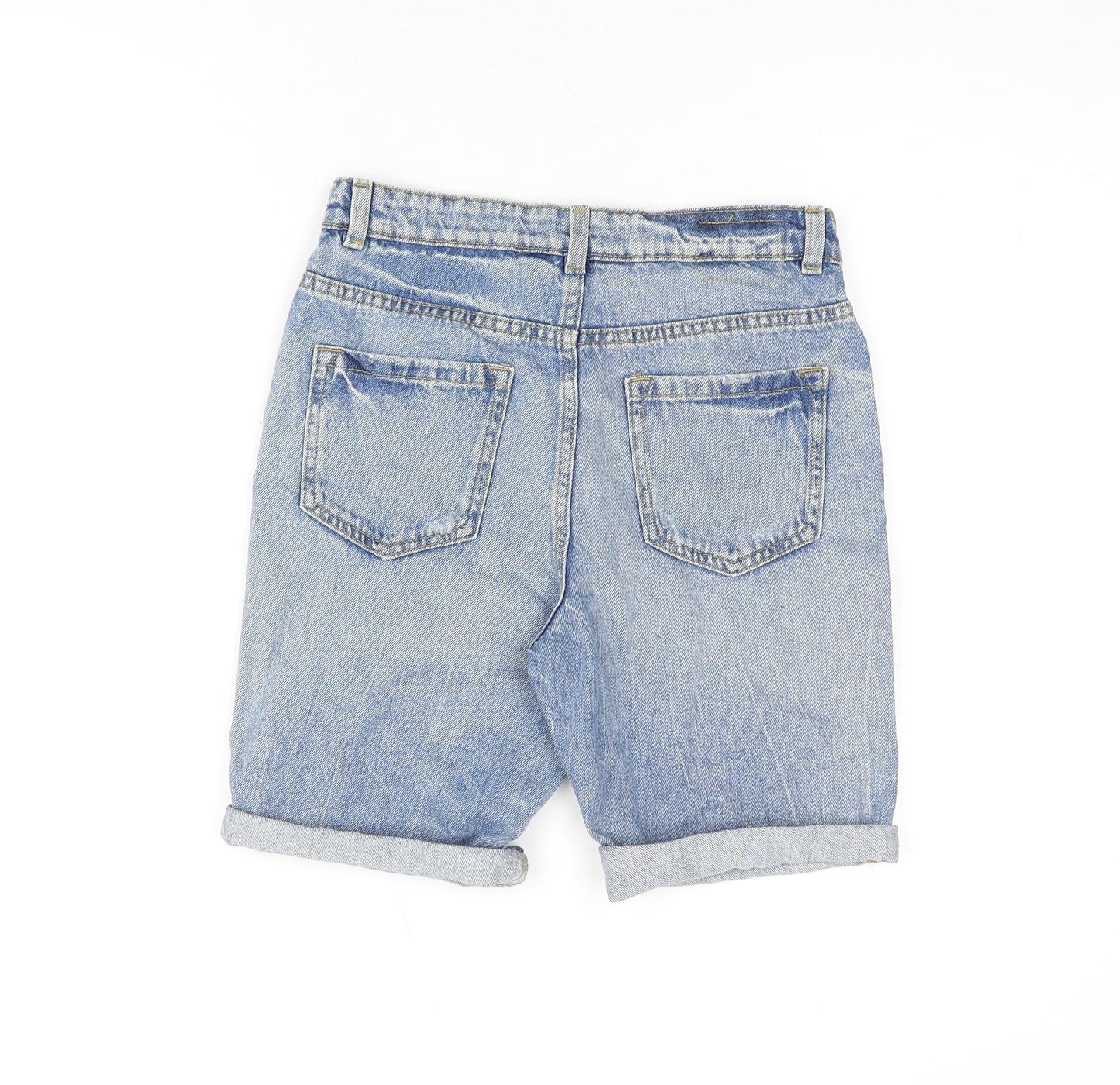 Marks and Spencer Boys Blue Cotton Bermuda Shorts Size 10-11 Years L7 in Regular Zip