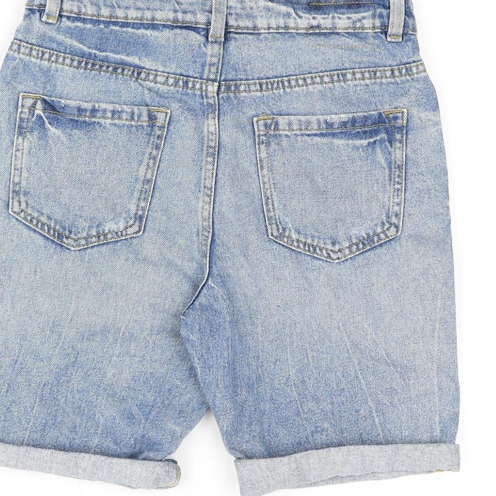 Marks and Spencer Boys Blue Cotton Bermuda Shorts Size 10-11 Years L7 in Regular Zip