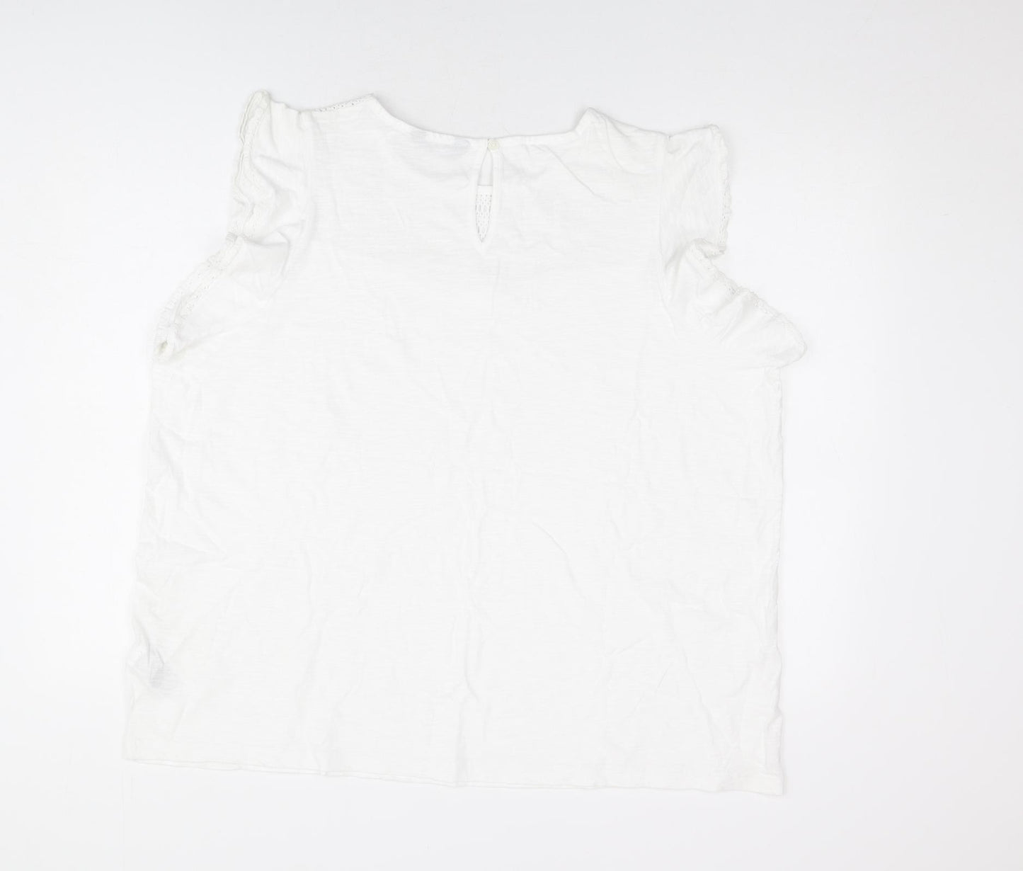 Marks and Spencer Womens White Cotton Basic T-Shirt Size 22 Round Neck