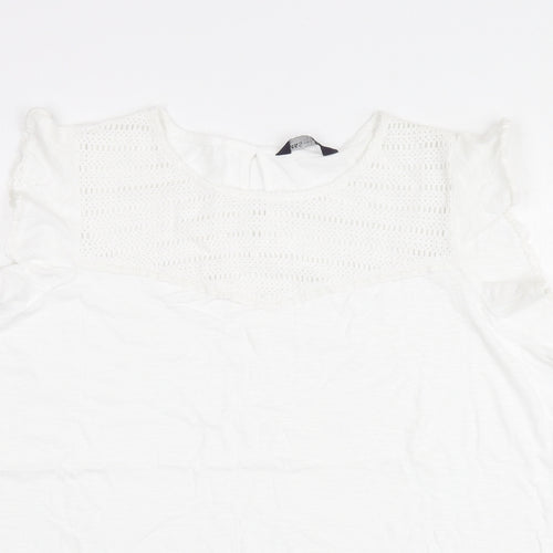 Marks and Spencer Womens White Cotton Basic T-Shirt Size 22 Round Neck