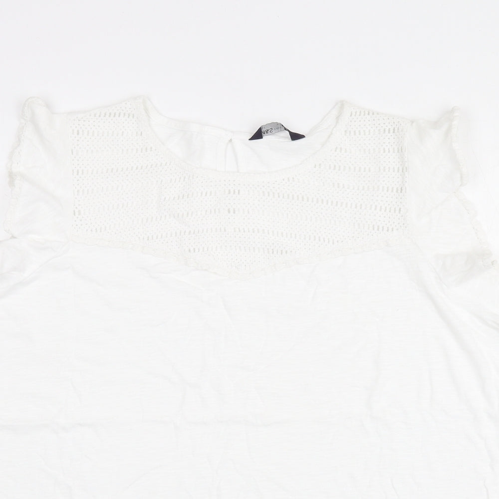 Marks and Spencer Womens White Cotton Basic T-Shirt Size 22 Round Neck