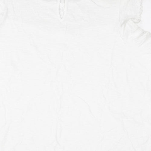 Marks and Spencer Womens White Cotton Basic T-Shirt Size 22 Round Neck