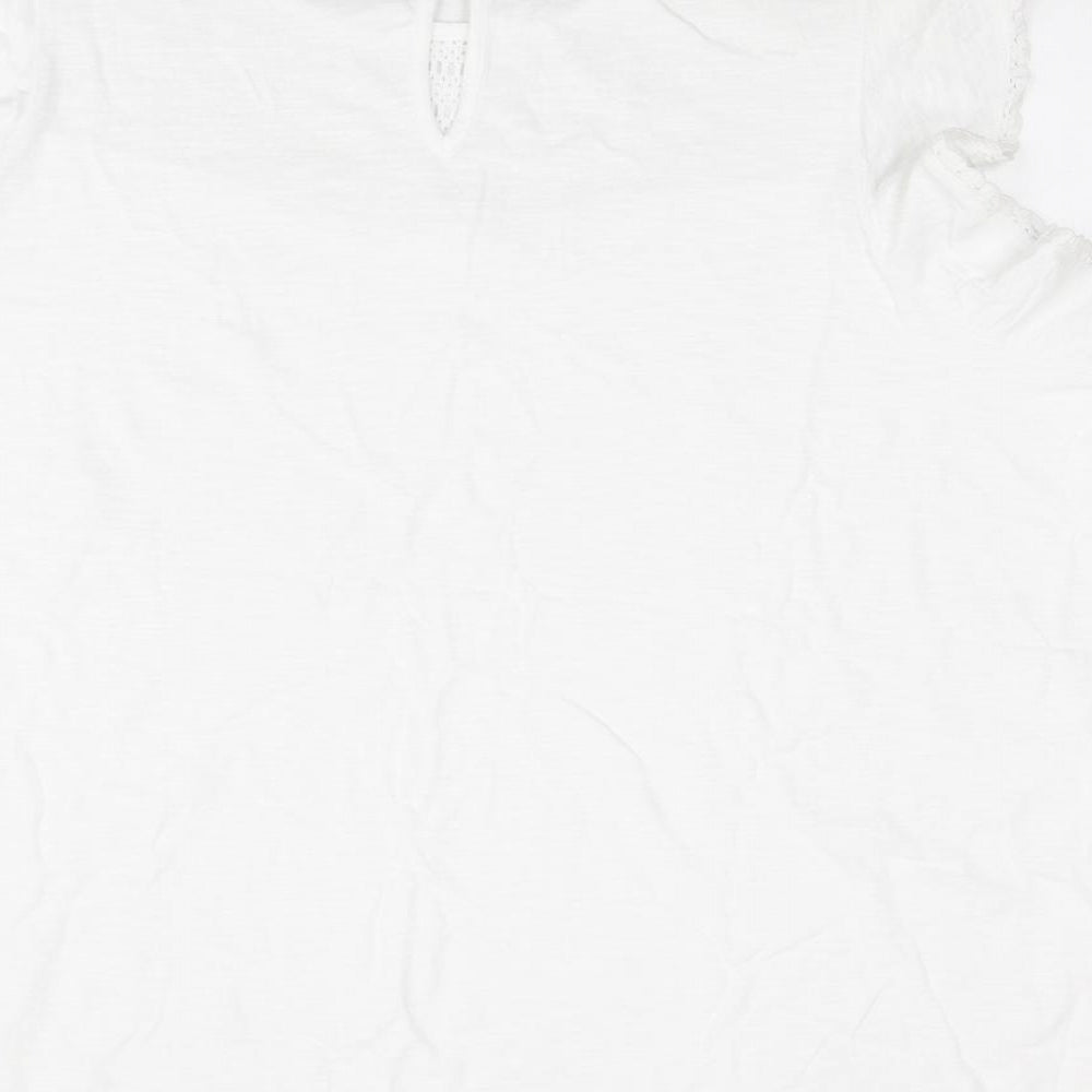 Marks and Spencer Womens White Cotton Basic T-Shirt Size 22 Round Neck