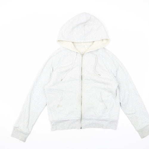 Gap Womens Grey Cotton Full Zip Hoodie Size M Zip
