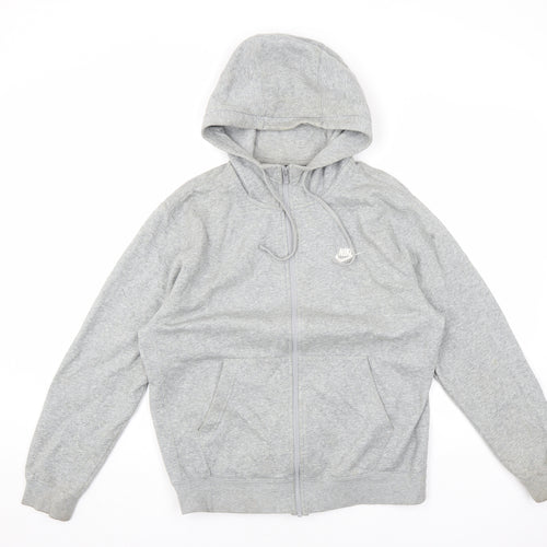 Nike Mens Grey Cotton Full Zip Hoodie Size S