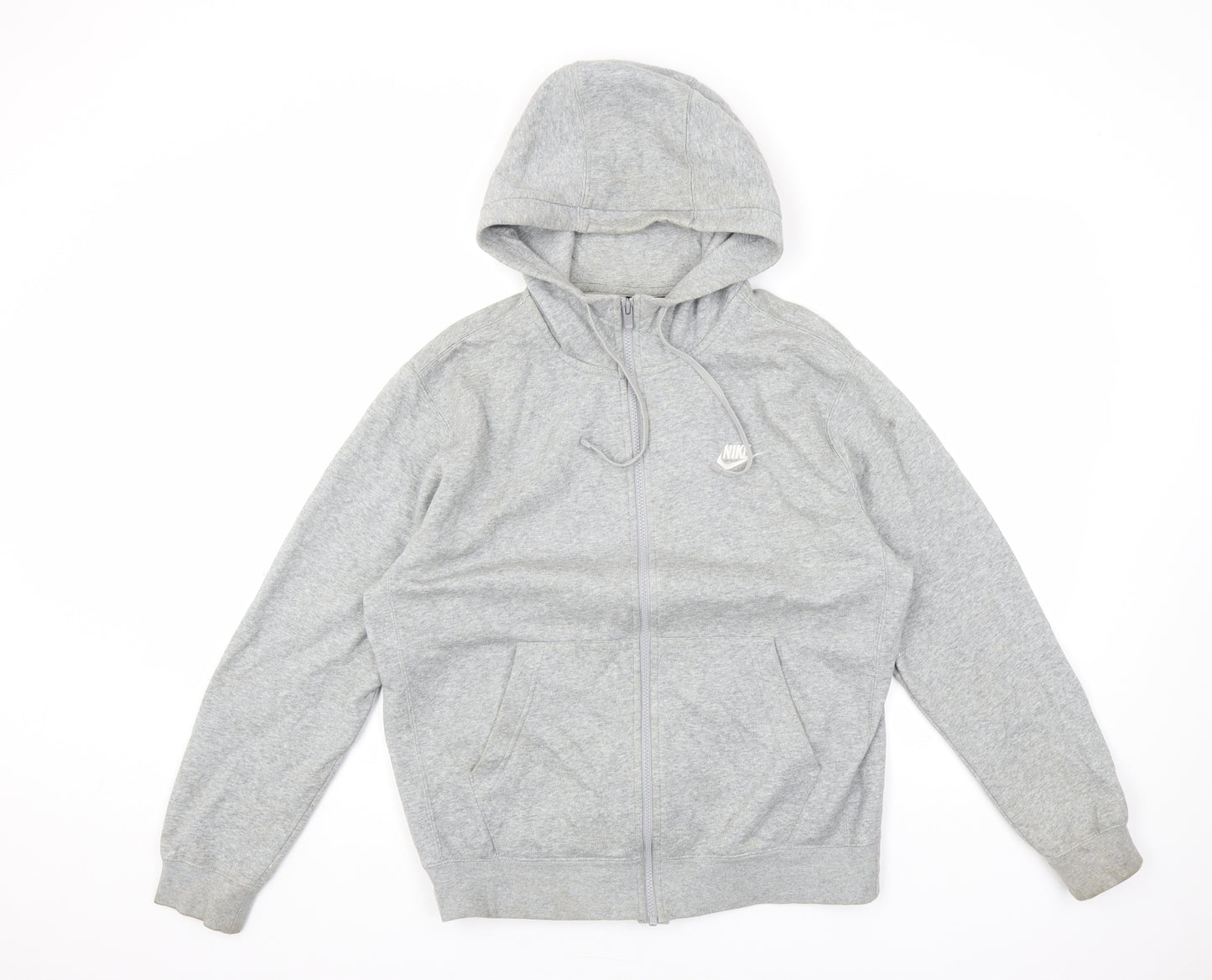 Nike Mens Grey Cotton Full Zip Hoodie Size S