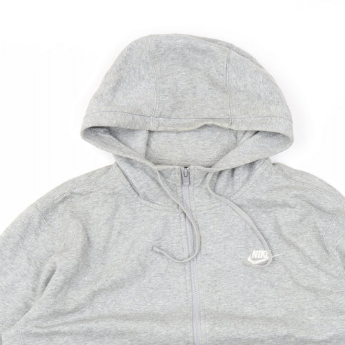 Nike Mens Grey Cotton Full Zip Hoodie Size S