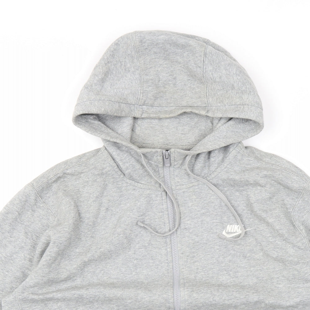 Nike Mens Grey Cotton Full Zip Hoodie Size S