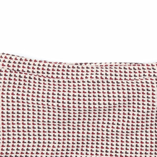 H&M Womens Red Acrylic A-Line Skirt Size 10 Zip