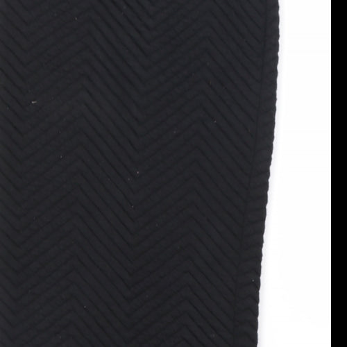 Select Womens Black Chevron Polyester A-Line Skirt Size 8 Regular Pull On