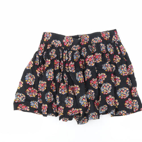 Johnnie B Girls Black Geometric Cotton A-Line Skirt Size 13-14 Years Regular Pull On
