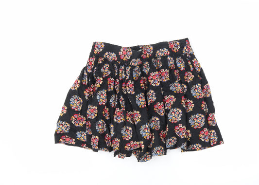 Johnnie B Girls Black Geometric Cotton A-Line Skirt Size 13-14 Years Regular Pull On