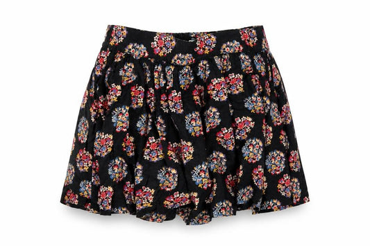 Johnnie B Girls Black Geometric Cotton A-Line Skirt Size 13-14 Years Regular Pull On