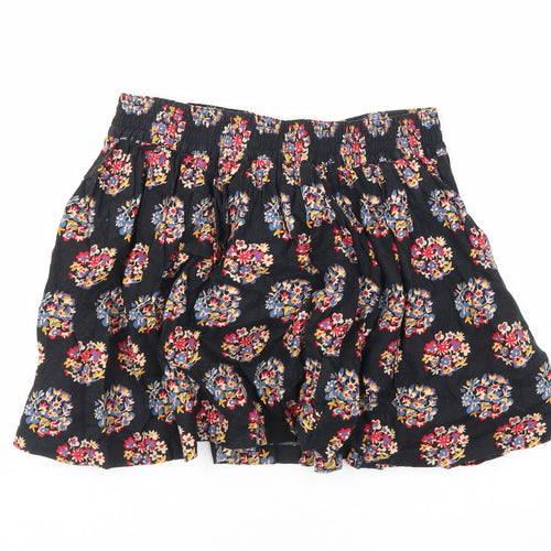 Johnnie B Girls Black Geometric Cotton A-Line Skirt Size 13-14 Years Regular Pull On