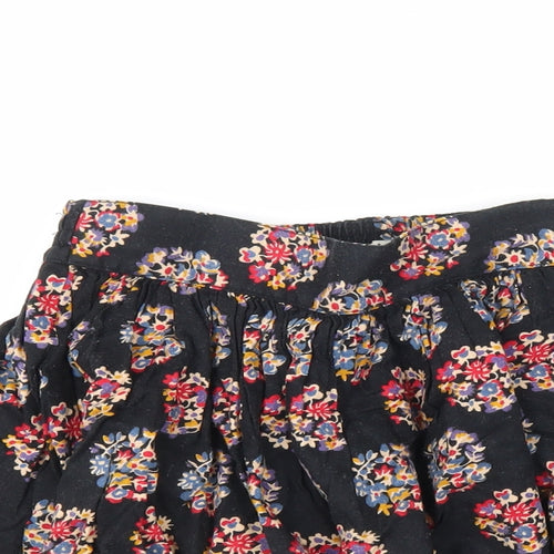 Johnnie B Girls Black Geometric Cotton A-Line Skirt Size 13-14 Years Regular Pull On
