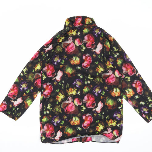 Indigo Sky Womens Multicoloured Floral Polyester Basic Button-Up Size 8 Collared