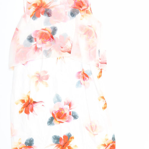 Bonmarché Womens Multicoloured Floral Polyester A-Line Size 16 Round Neck Zip