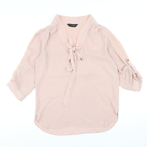 Dorothy Perkins Womens Beige Polyester Basic Blouse Size 12 V-Neck