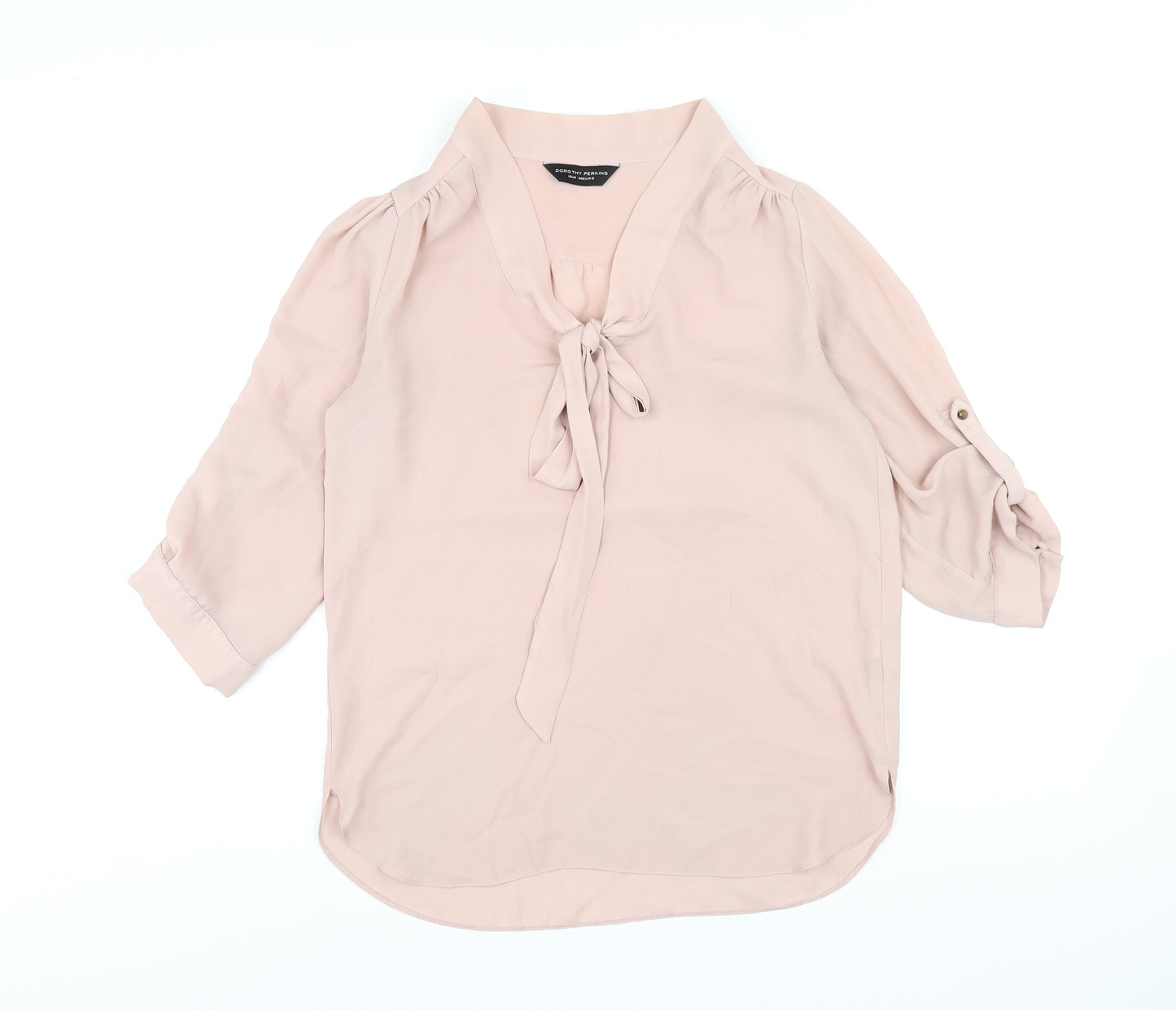 Dorothy Perkins Womens Beige Polyester Basic Blouse Size 12 V-Neck