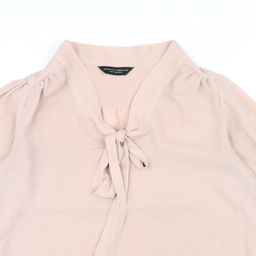 Dorothy Perkins Womens Beige Polyester Basic Blouse Size 12 V-Neck