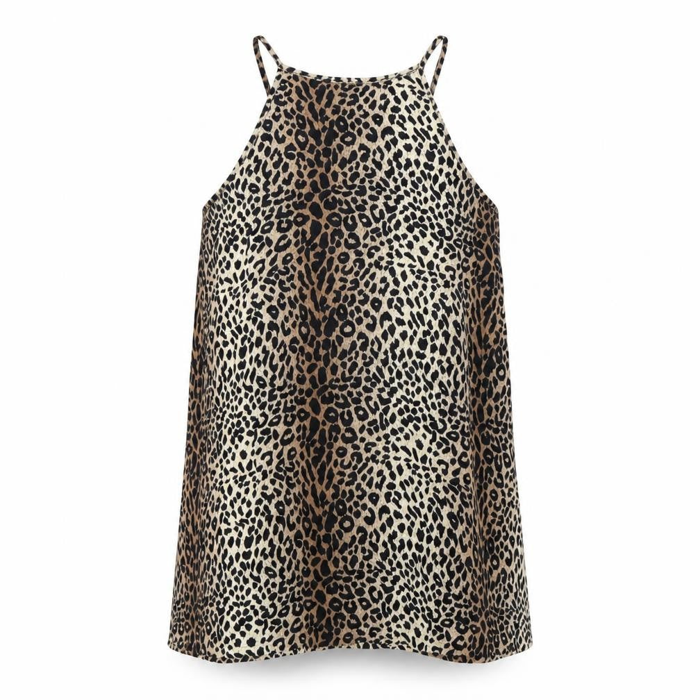 Supre Womens Brown Animal Print Viscose Trapeze & Swing Size S Round Neck Pullover