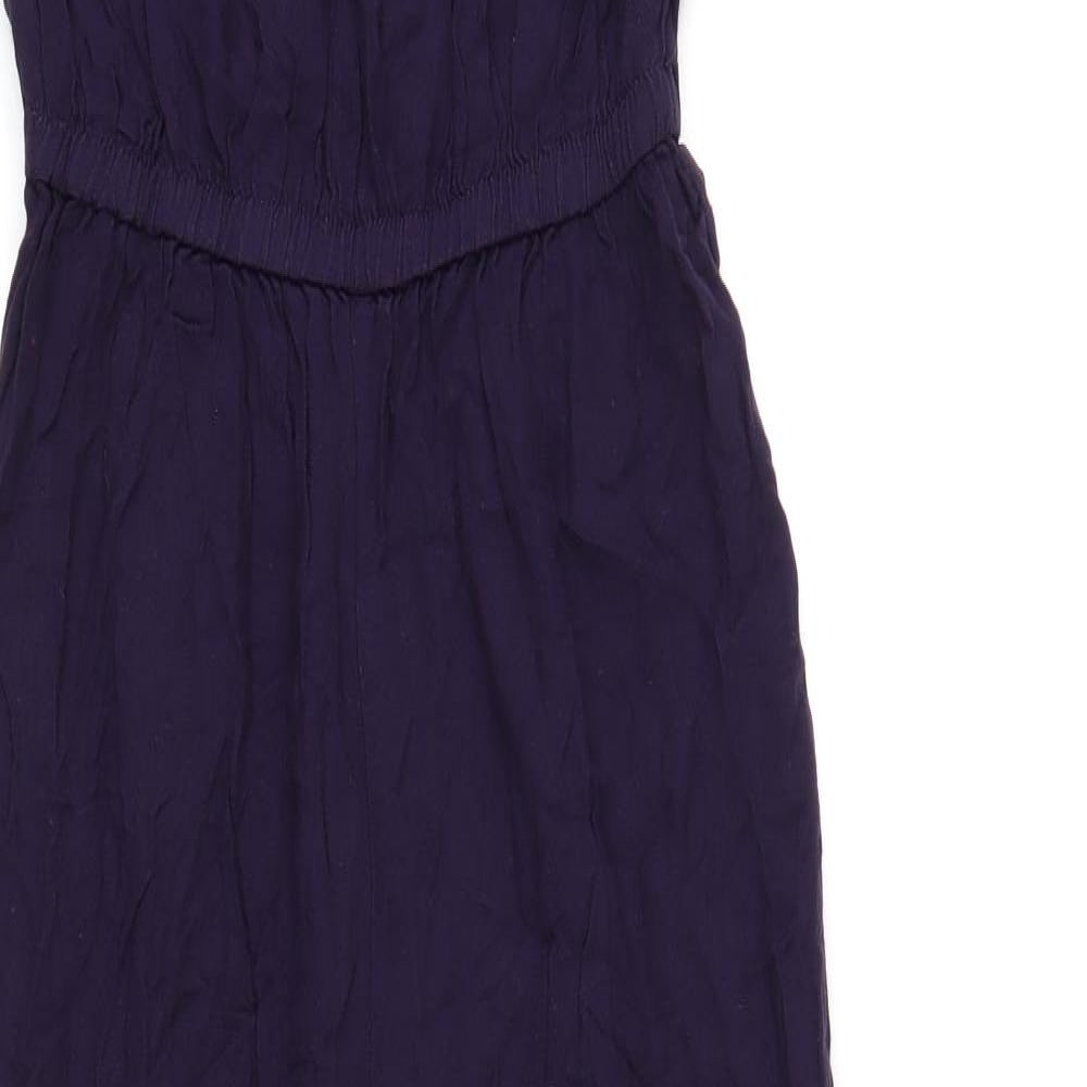 NEXT Womens Purple Vinyl Jumpsuit One-Piece Size 6 L29 in Pullover