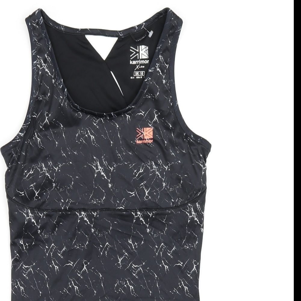Karrimor Womens Black Polyester Basic Tank Size 10 Scoop Neck Pullover