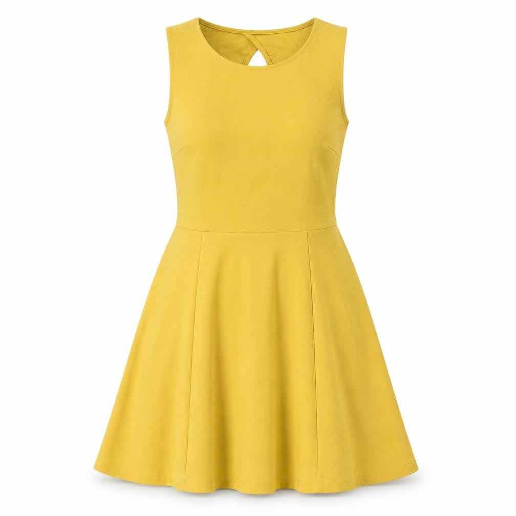 H&M Womens Yellow Polyester A-Line Size M Round Neck Pullover