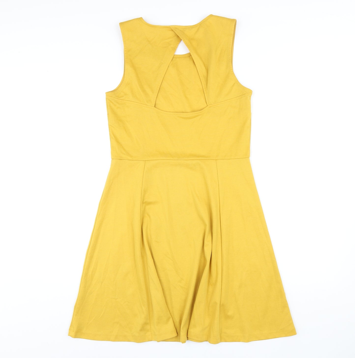 H&M Womens Yellow Polyester A-Line Size M Round Neck Pullover