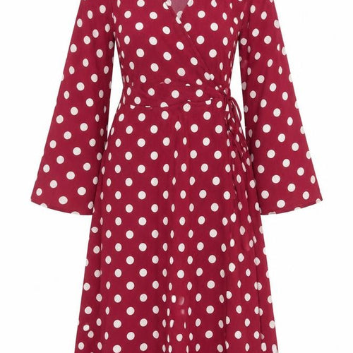 New Look Womens Purple Polka Dot Polyester Wrap Dress Size 8 V-Neck Tie