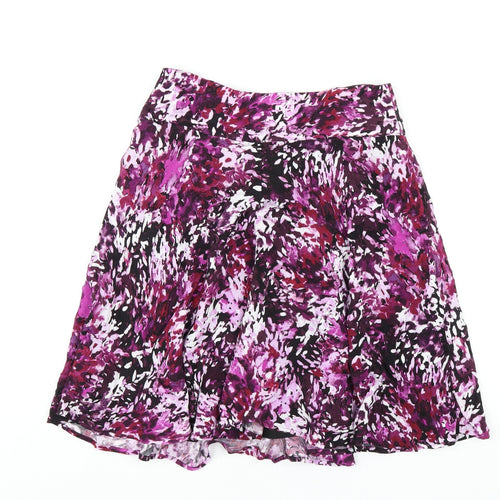 White House Black Market Womens Purple Viscose A-Line Skirt Size 4 Zip