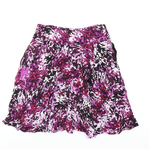White House Black Market Womens Purple Viscose A-Line Skirt Size 4 Zip