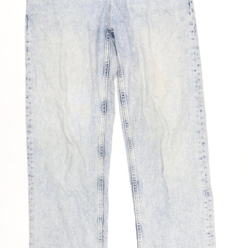 ASOS Womens Blue Cotton Straight Jeans Size 30 in L32 in Regular Zip