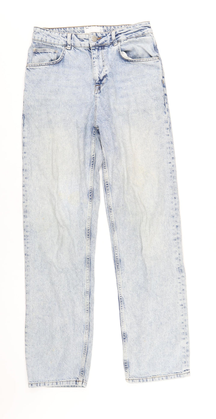 ASOS Womens Blue Cotton Straight Jeans Size 30 in L32 in Regular Zip