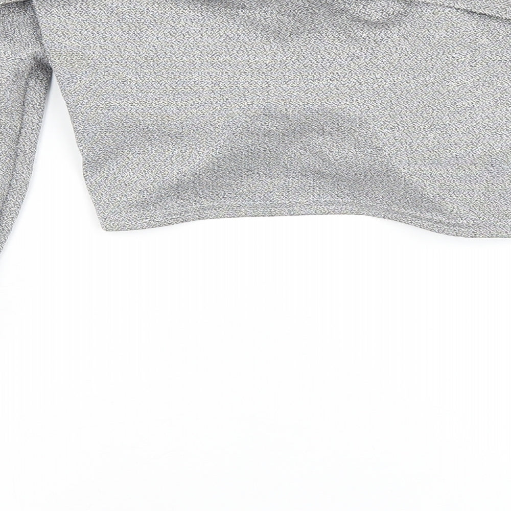 Femme Luxe Womens Silver Polyester Cropped T-Shirt Size 10 Off the Shoulder - `