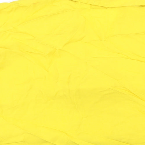 Zara Womens Yellow Viscose Basic T-Shirt Size M V-Neck