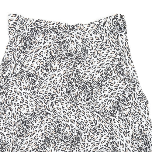 Sosandar Womens Multicoloured Animal Print Viscose A-Line Skirt Size 14 Zip