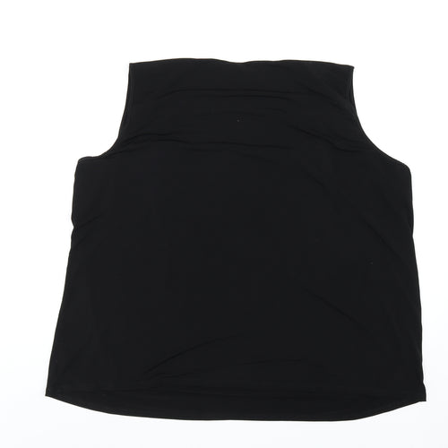 Ann Harvey Womens Black Polyester Basic Tank Size M Cowl Neck