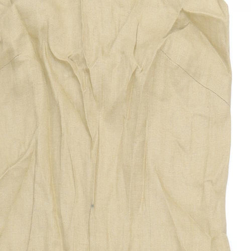 KS Collection Womens Beige Linen A-Line Size 16 V-Neck Zip