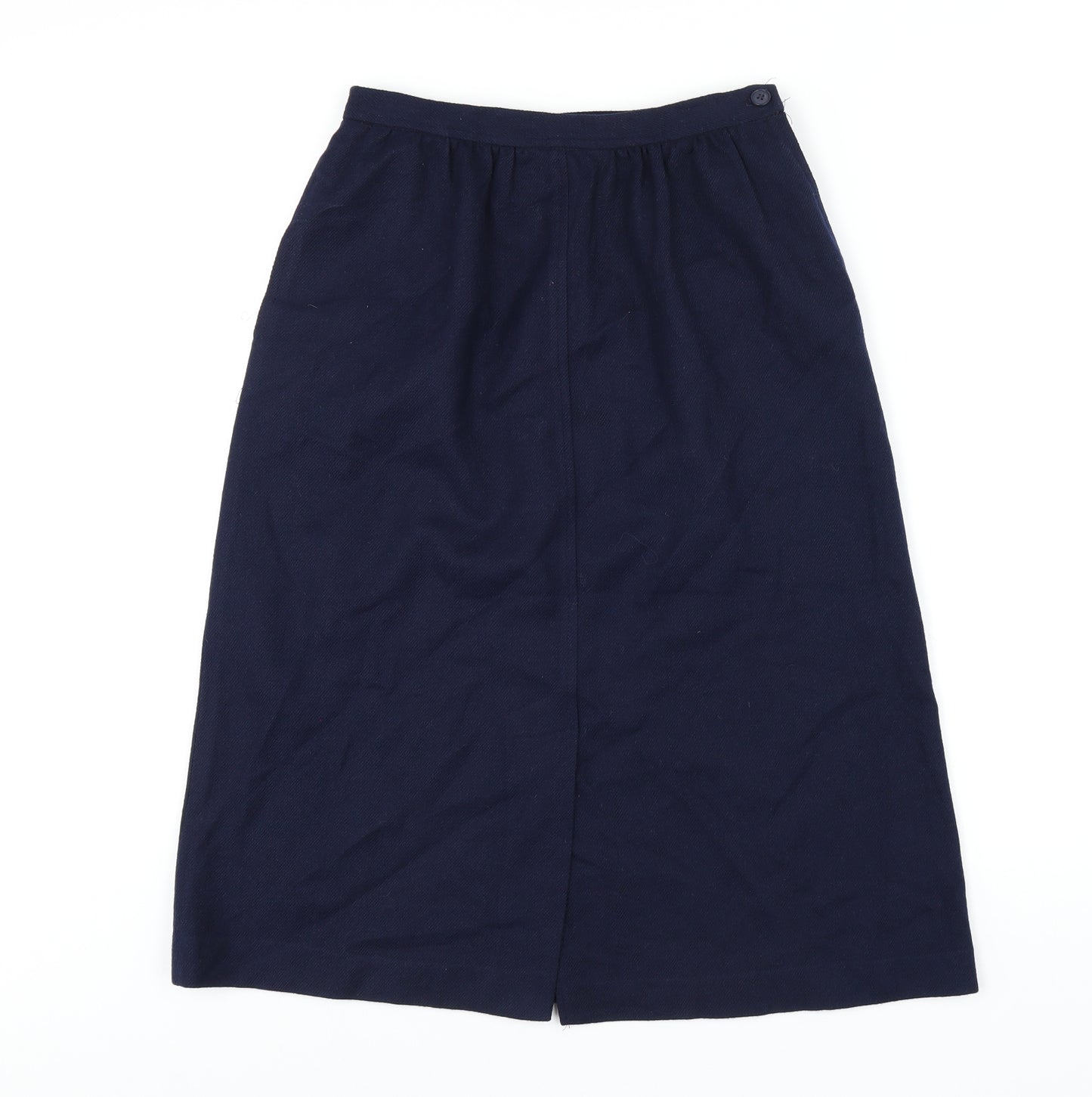 Persona Womens Blue Polyester A-Line Skirt Size 10 Button