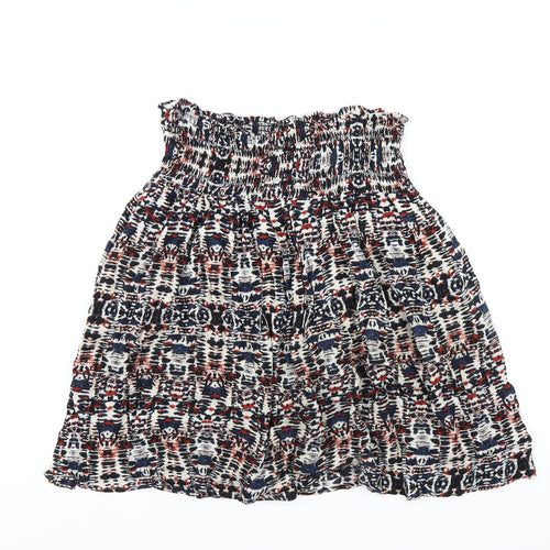 Idano Womens Multicoloured Geometric Viscose A-Line Skirt Size S
