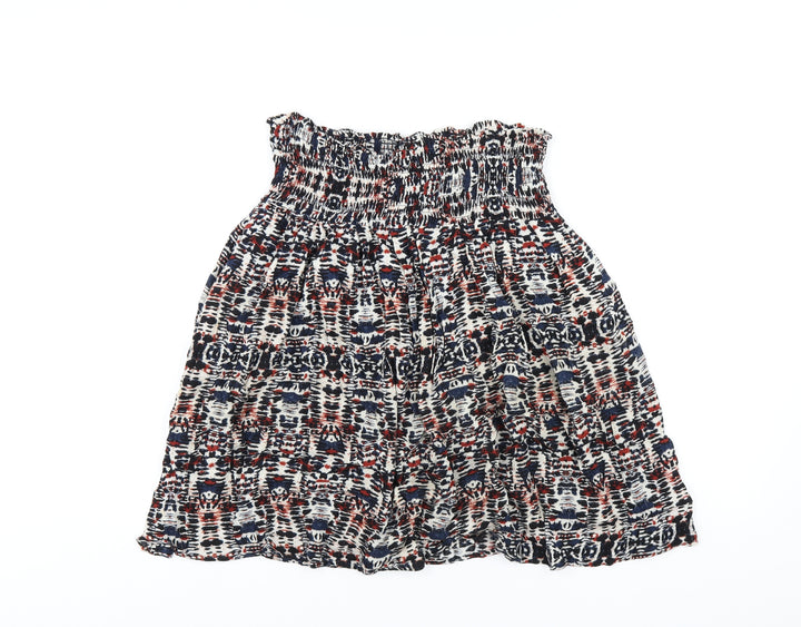 Idano Womens Multicoloured Geometric Viscose A-Line Skirt Size S