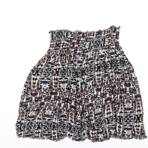 Idano Womens Multicoloured Geometric Viscose A-Line Skirt Size S